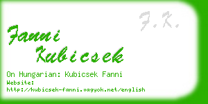 fanni kubicsek business card